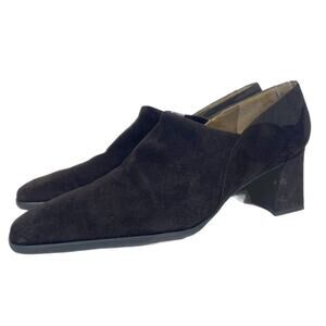 Vintage Stuart Weitzman Womens Size 7.5 Upgrade Brown Suede Block Heel Shoes